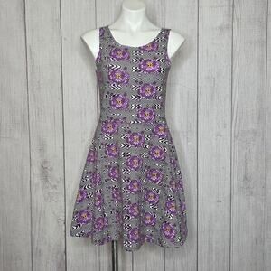 Nooworks Brenda Dress in Haze Print, Retro Mod Psychedelic, sz Medium